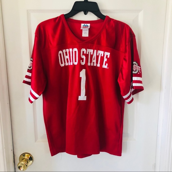 Mighty Mac Tops - Ohio state University red Embroidered Jersey #1